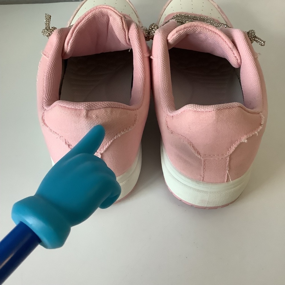 True Religion Allison Sneaker Rhinestone Sparkle Laces Pink White Womens Size 7M - Picture 12 of 16